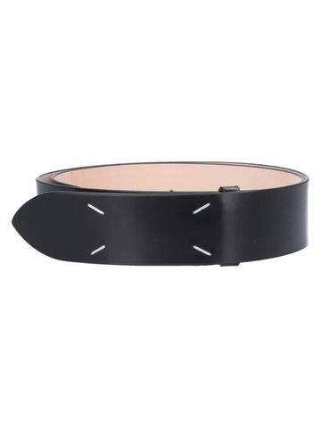 Men's 4 Sewing Stitch Leather Belt Black - MAISON MARGIELA - BALAAN 1