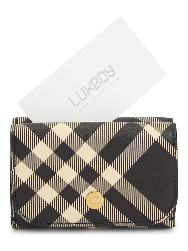 Check Compact Half Wallet Black - BURBERRY - BALAAN 8