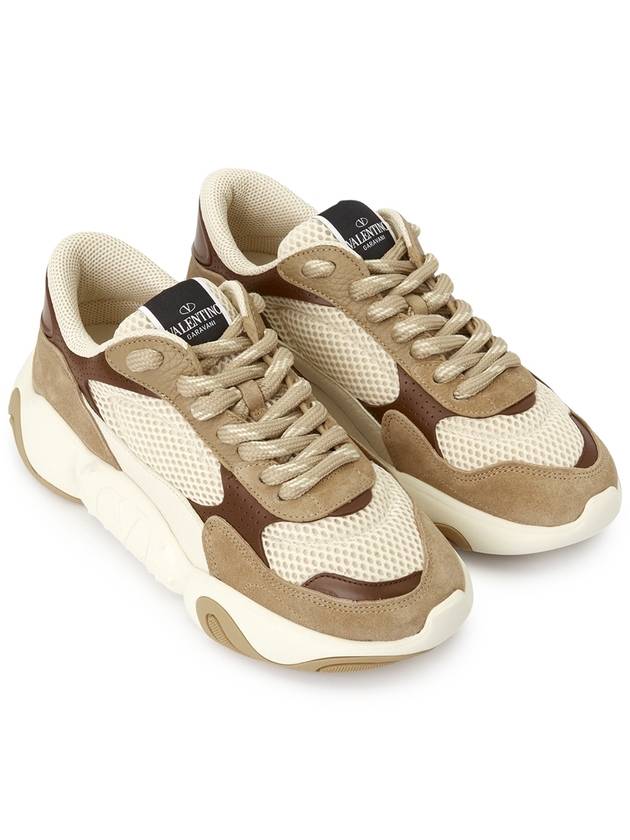 Bubble Back Low Top Sneakers Beige - VALENTINO - BALAAN 4