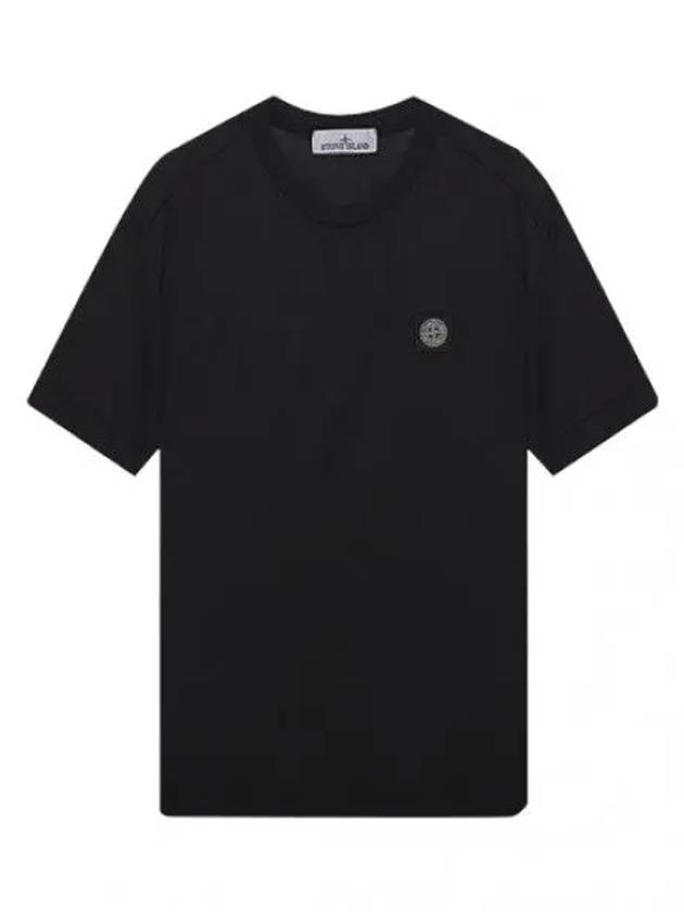 Garment dyeing embroidered logo patch short sleeve men s t shirt - STONE ISLAND - BALAAN 1