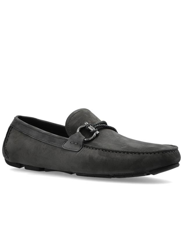 FERRAGAMO Suede Loafers Front, Men's, Grey - SALVATORE FERRAGAMO - BALAAN 4