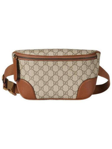 GG Emblem Medium Belt Bag Beige Dark Brown - GUCCI - BALAAN 1