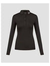 Women's Tour Tech Long Sleeve Polo Black - J.LINDEBERG - BALAAN 2