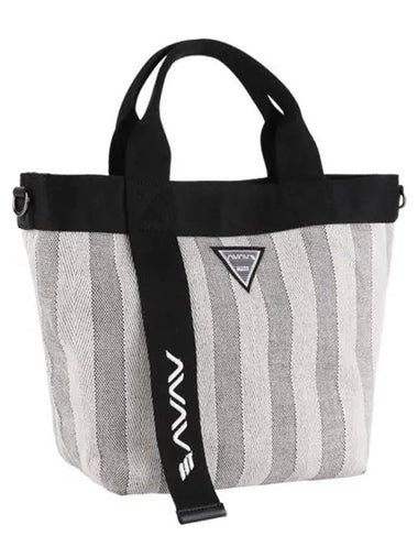 Golf Tennis Stripe Medium Tote Bag Pouch Black - AVAVE - BALAAN 1