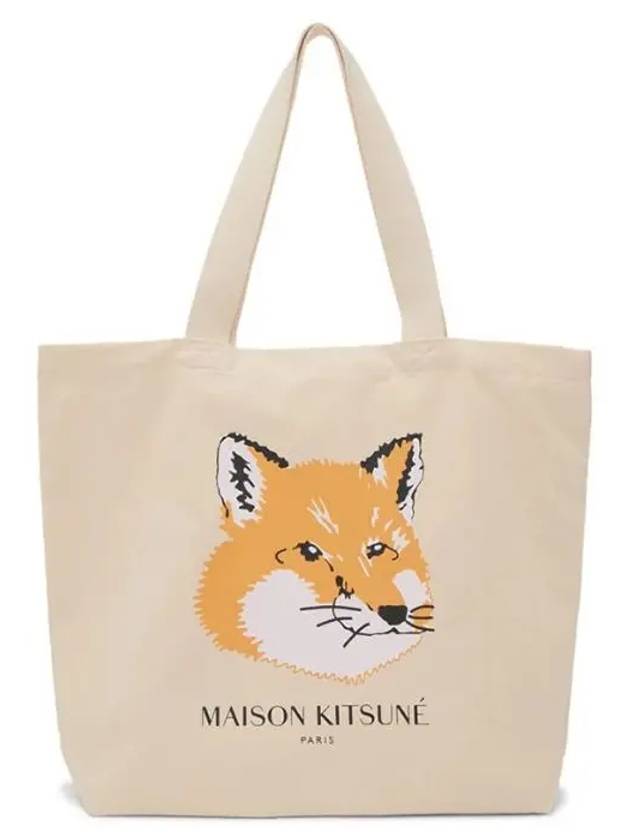 Maison Kitsune FOX HEAD Fox Head cotton canvas tote bag - MAISON KITSUNE - BALAAN 1