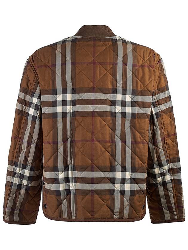 Check Stripe Quilted Bomber Jacket Brown - BURBERRY - BALAAN 4