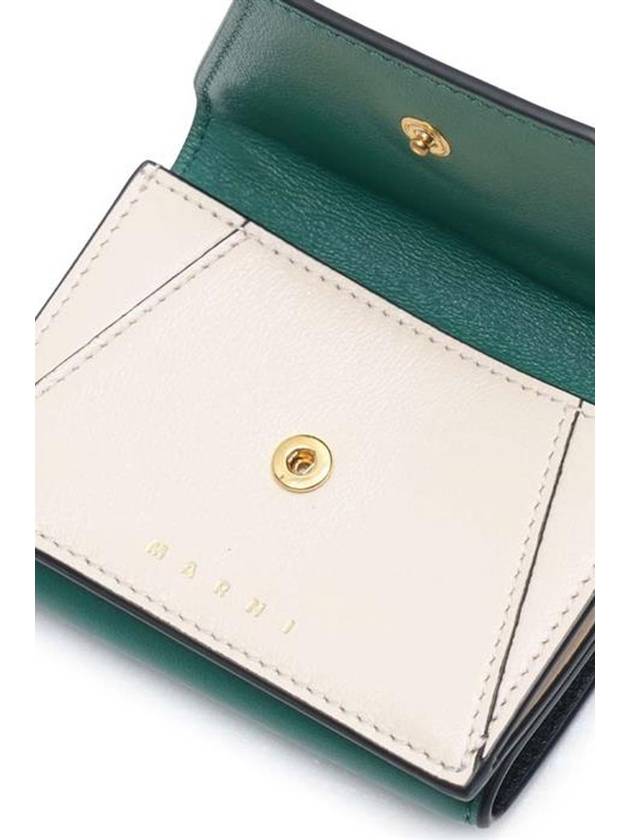 Logo Leather Half Wallet Green - MARNI - BALAAN 7