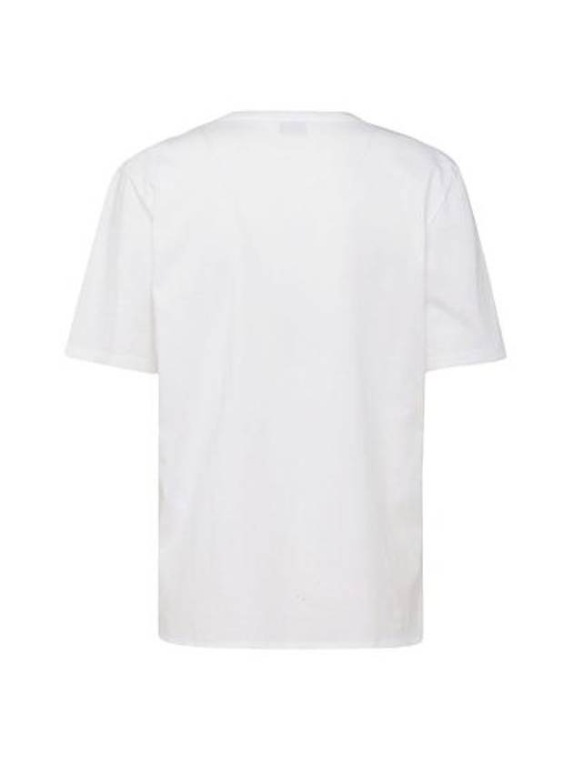 Heart Print Short Sleeve T-Shirt White - SAINT LAURENT - BALAAN 5