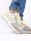 Mick 6615 Logo Suede Low Top Sneakers Grey Beige Yellow - PREMIATA - BALAAN 6