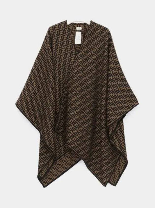 FF Jacquard Poncho Brown - FENDI - BALAAN 2