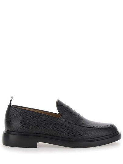 Pebble Grain Rubber Sole Penny Loafer Black - THOM BROWNE - BALAAN 2