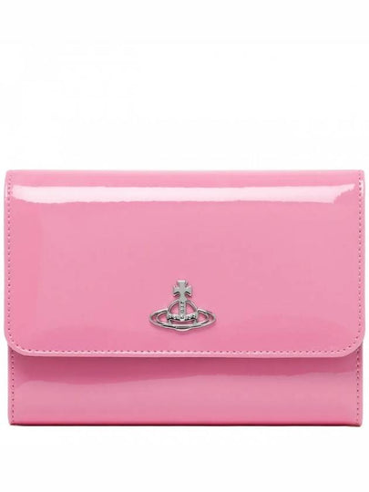 ORB Logo Chain Leather Flap Cross Bag Pink - VIVIENNE WESTWOOD - BALAAN 2