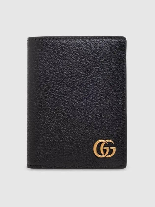 GG Marmont Leather Card Wallet Black - GUCCI - BALAAN 2