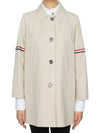 Waterproof Cotton Twill Striped Armband Cropped Car Coat Khaki - THOM BROWNE - BALAAN 5