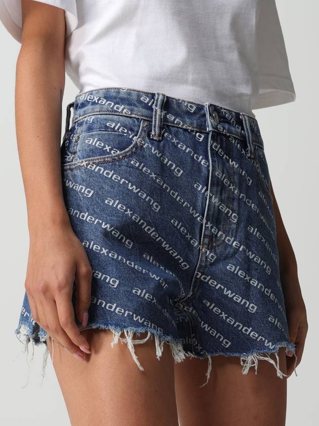 Alexander Wang denim shorts with logo - ALEXANDER WANG - BALAAN 4