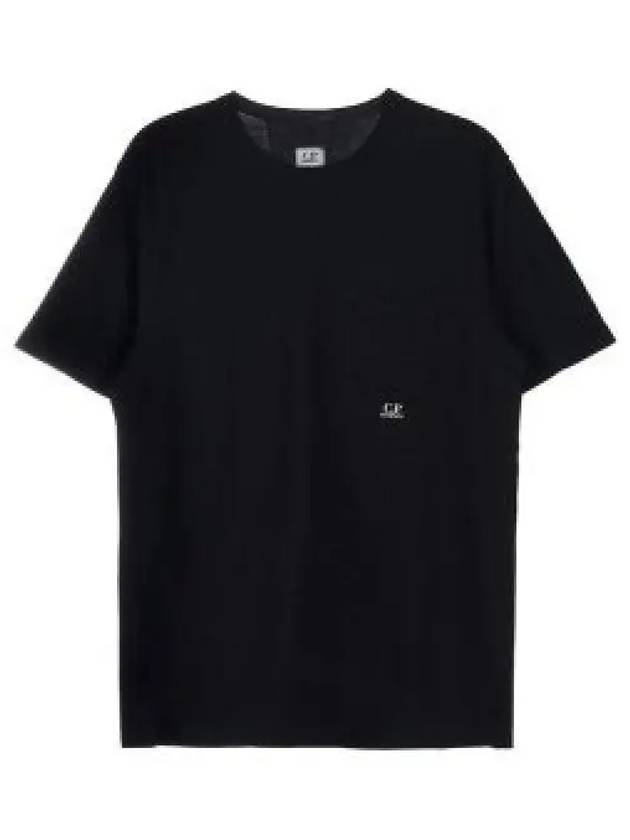 Small Logo Pocket Cotton Short Sleeve T-Shirt Black - CP COMPANY - BALAAN 2