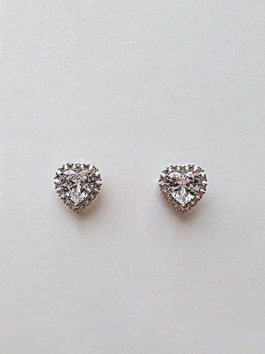 Snowflake Stone Heart Earring Snowflake gemstone heart earrings - SOSOO - BALAAN 1