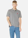 Small Heart Logo Polo Shirt Heather Grey - AMI - BALAAN 3