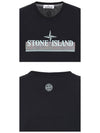 Tricromia One Print Garment Dyed Cotton Jersey Short Sleeve T-Shirt Black - STONE ISLAND - BALAAN 6