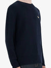 Men's Baby Fox Pullover Cotton Knit Top Navy - MAISON KITSUNE - BALAAN 4