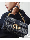 30 Montaigne East West Oblique Jacquard Chain Shoulder Bag Blue - DIOR - BALAAN 6