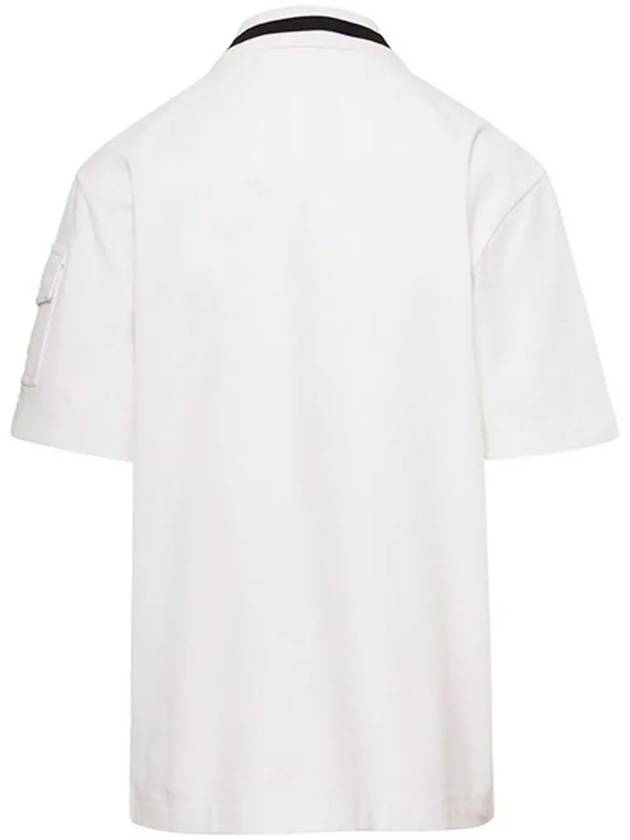 Logo Patch Short Sleeve Polo Shirt Off White - MONCLER - BALAAN 3