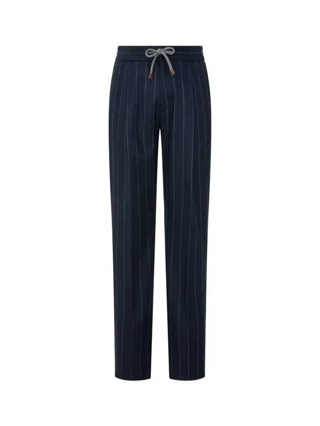 10 epoint Men s Striped Wool Flannel Pants Navy 271868 - BRUNELLO CUCINELLI - BALAAN 1