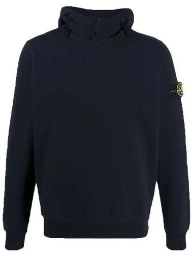 Wappen Patch Two Button Cotton Hoodie Navy - STONE ISLAND - BALAAN 1