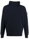 Wappen Patch Two Button Cotton Hoodie Navy - STONE ISLAND - BALAAN 2