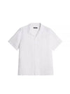 Elio Linen Melange Short Sleeve Shirt White - J.LINDEBERG - BALAAN 2