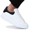 Oversized Leather Black Tab Low Top Sneakers White - ALEXANDER MCQUEEN - BALAAN 9
