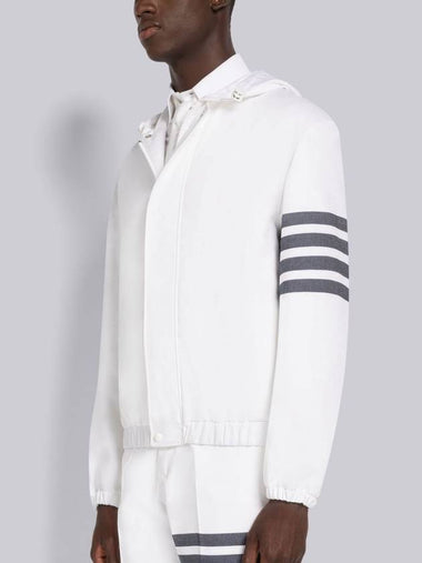 Diagonal armband hooded zip up jacket - THOM BROWNE - BALAAN 1