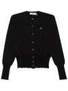 Logo Patch Cardigan Black - VIVIENNE WESTWOOD - BALAAN 2