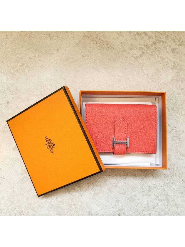 Bearn Card Wallet Rose - HERMES - BALAAN 7