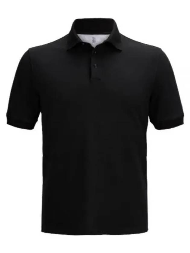 Cotton Jersey Polo Shirt Black - BRUNELLO CUCINELLI - BALAAN 2