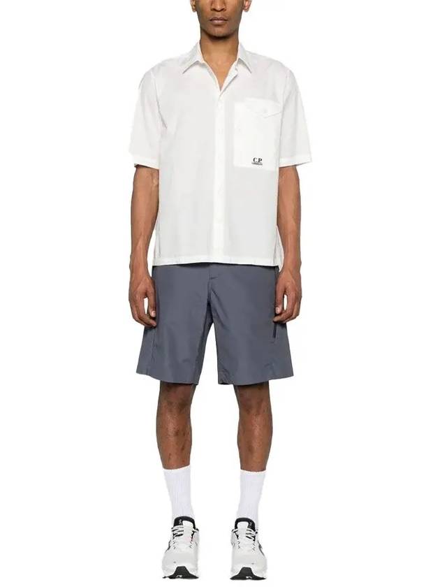 Cotton Popeline Short Sleeve Shirt White - CP COMPANY - BALAAN 3