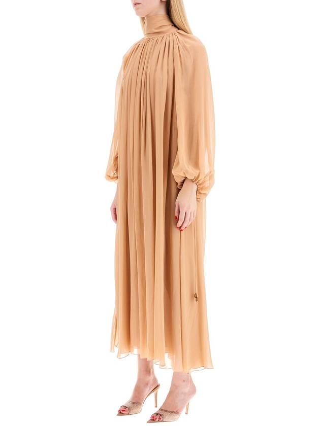 long silk georgette dress in nine - CHLOE - BALAAN 4