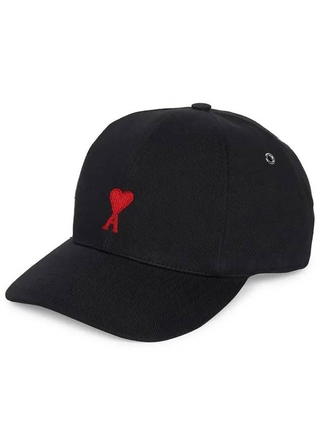 Heart Logo Embroidery Ball Cap Black - AMI - BALAAN 3