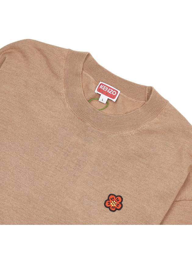 Boke Flower Logo Wool Knit Top Light Brown - KENZO - BALAAN 4