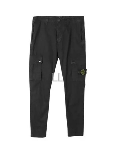 Wappen Patch Old Treatment Slim Fit Cargo Straight Pants Black - STONE ISLAND - BALAAN 2