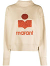 Moby Logo Print Sweatshirt Beige - ISABEL MARANT - BALAAN 3