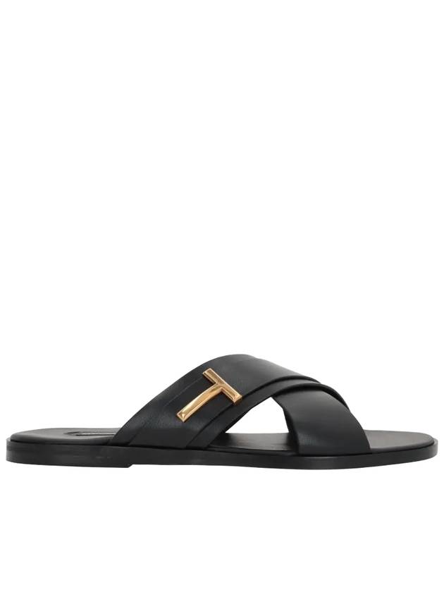 Preston Leather Mule Slippers Black - TOM FORD - BALAAN 2