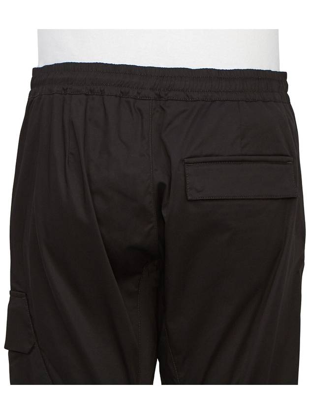 Drawstring Waist Satin Cargo Straight Pants Black - CP COMPANY - BALAAN 7