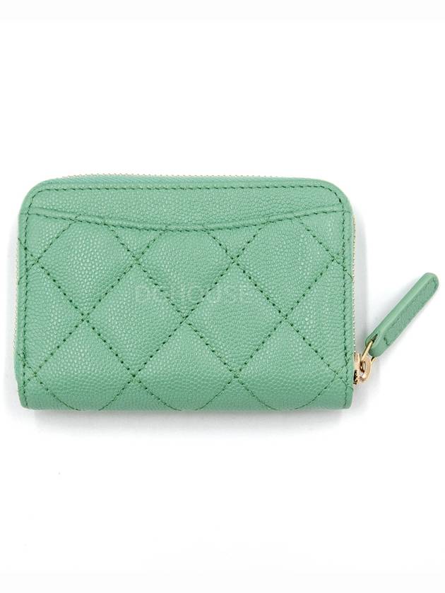 Women s Card Wallet Classic Zipper Mint Gold AP0216 - CHANEL - BALAAN 4