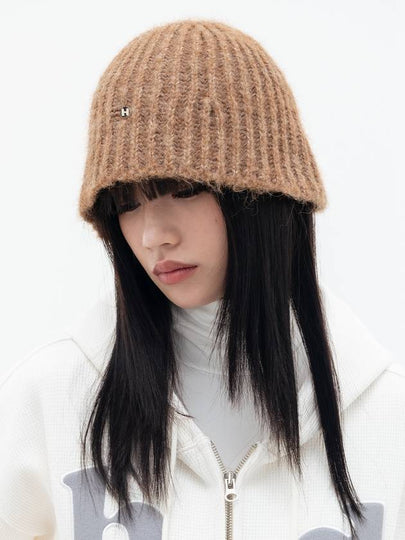 Wool Badge Knit Bucket Hat Beige - HIGH SCHOOL DISCO - BALAAN 2