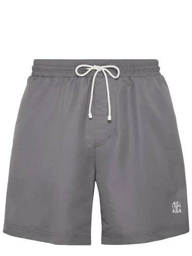 logo embroidered drawstring swim shorts MW817043CYN15 - BRUNELLO CUCINELLI - BALAAN 1