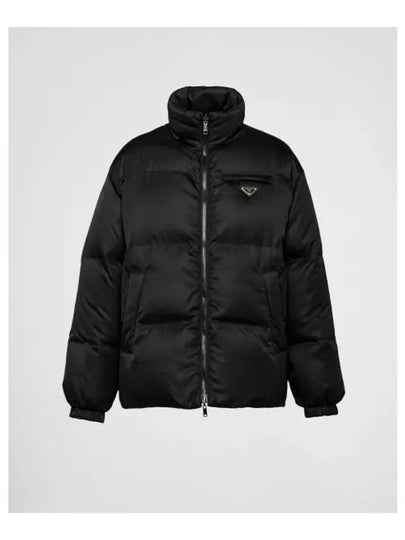 Medium-Length Re-Nylon Reversible Down Padded Jacket Black - PRADA - BALAAN 2