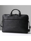 Intrecciato Calfskin Business Briefcases Black - BOTTEGA VENETA - BALAAN 3