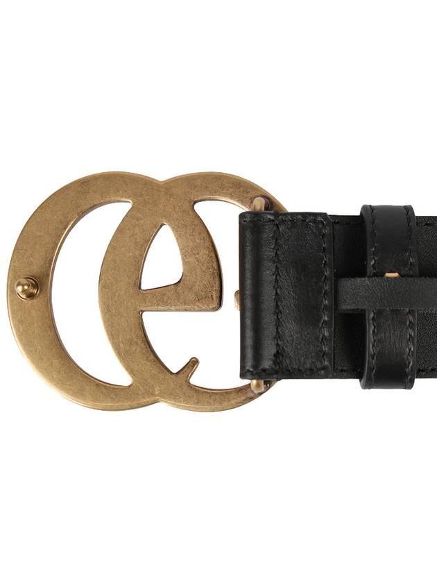 GG Marmont Buckle Leather Belt Black - GUCCI - BALAAN 7