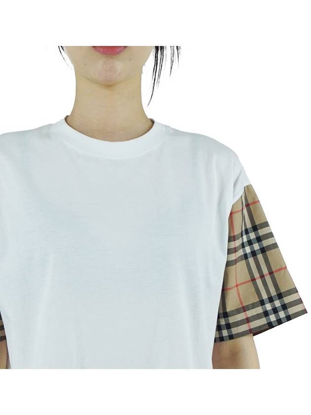 Vintage Check Sleeve Short Sleeve T-Shirt White - BURBERRY - BALAAN 8